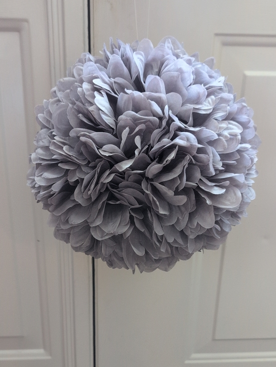 Hobby Lobby Other - NWT Decorative Purple Gray Floral Pom Pom Hanging Accent